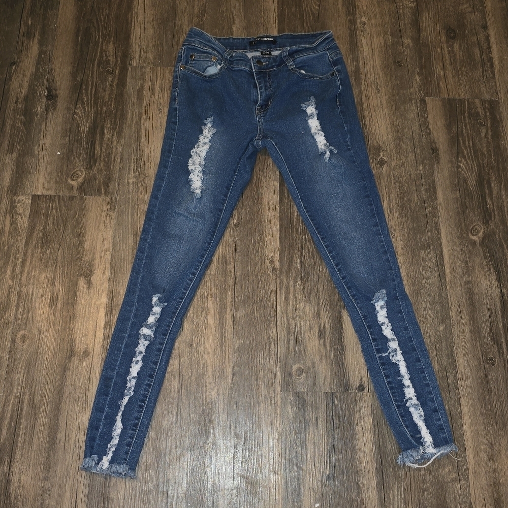 Fashion Nova Distressed Jeans 3/4